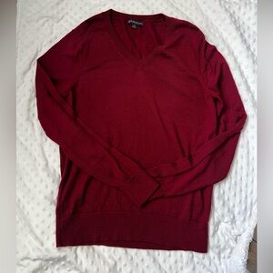 Brooks Brothers Women’s Deep Red V-Neck Sweater